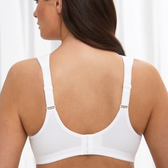 Glamorise 46F 46G (Stretch-To-Fit) Bra WIDE STRAPS = Shoulder Comfort White NEW - Picture 14 of 16